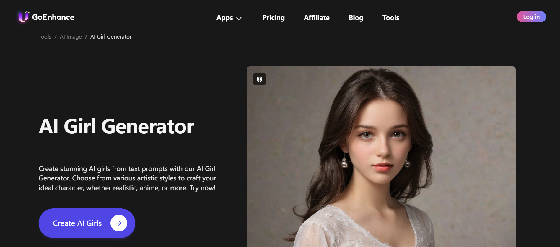 GoEnhance AI girl generator