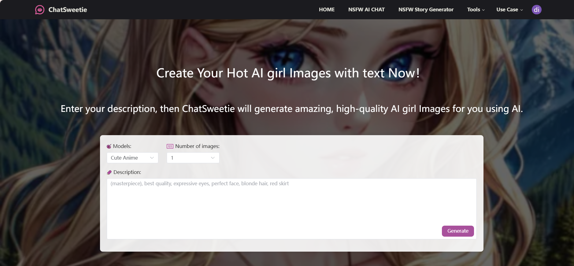 ChatSweetie AI girl generator