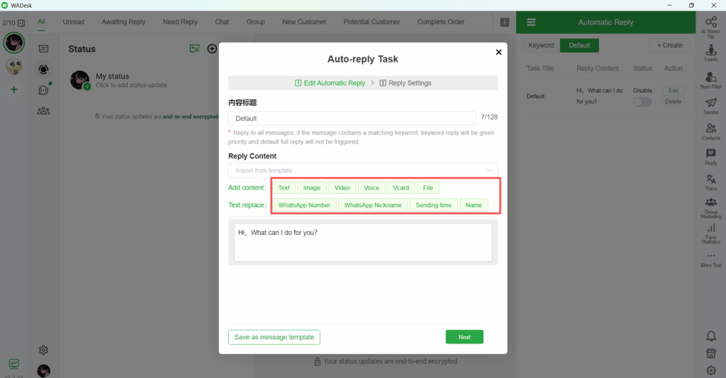 WhatsApp Customer Service Automation-Auto-reply