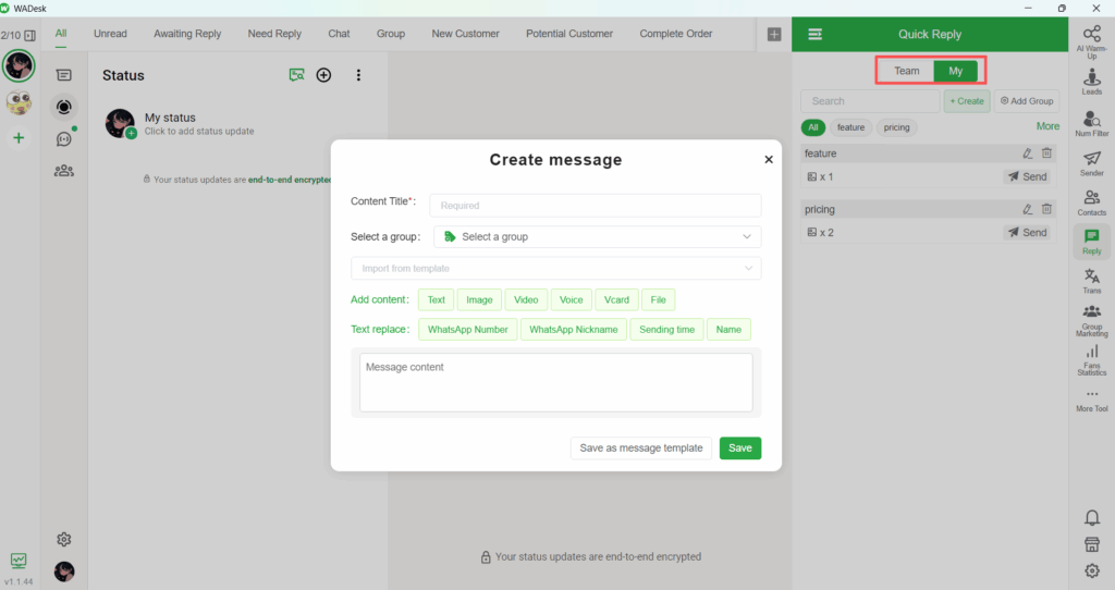 WhatsApp Customer Service Automation-Quick Reply