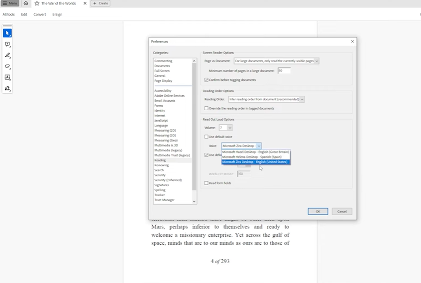 Adobe Acrobat — Integrated Solution with Built-in Read-Aloud