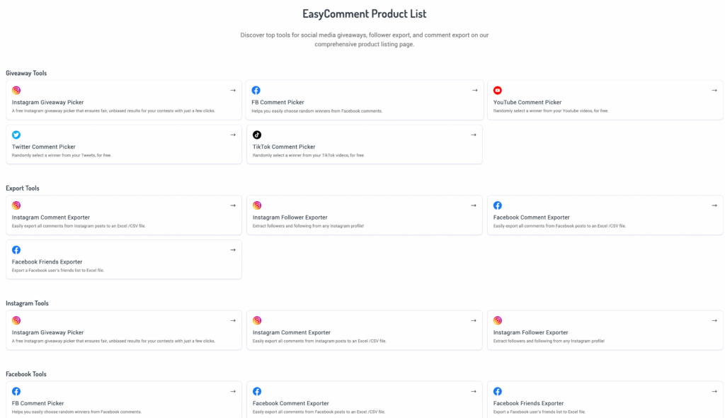 EasyComment provides tools across different social media platforms and is constantly being updated with new features.- EasyComment