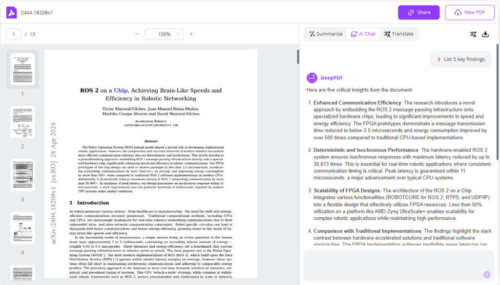 DeepPDF – Best tool for chatting, translating, and summarizing PDFs