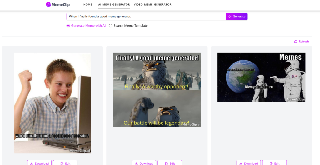 Memeclip User Interface-MemeClip