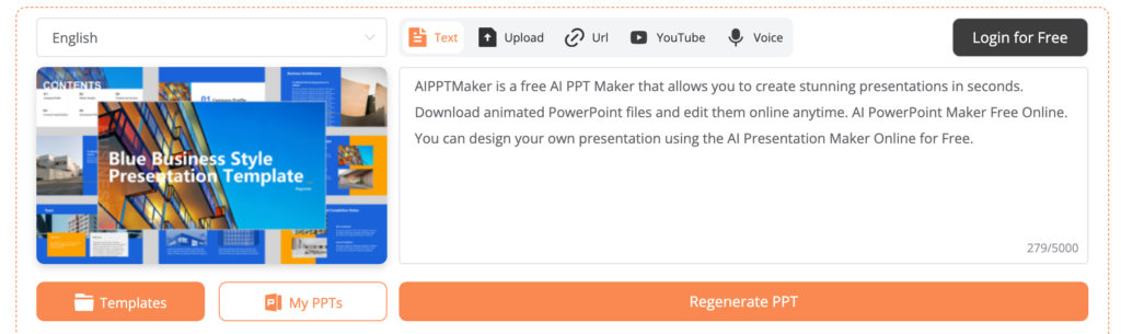 Step2: Enter your topic or upload a file.