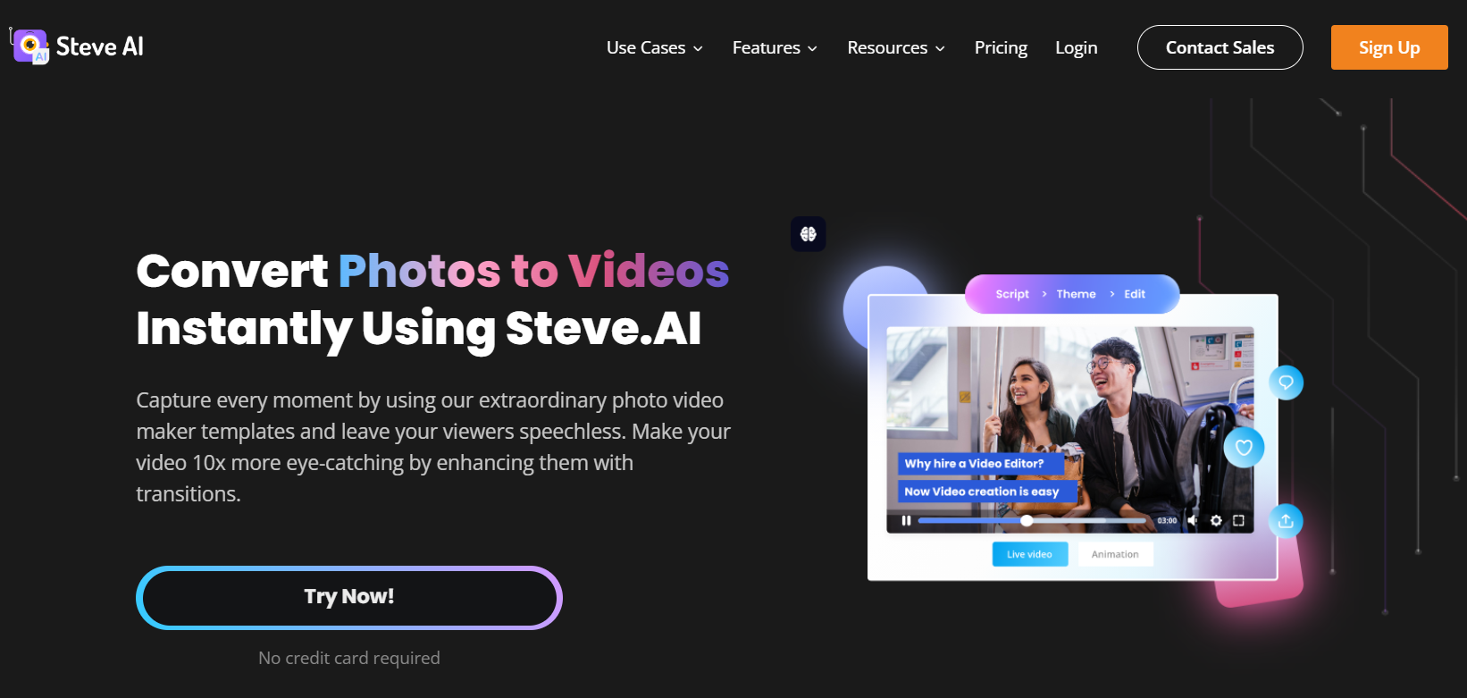 Photo to Video AI Tools for Free-Steve AI