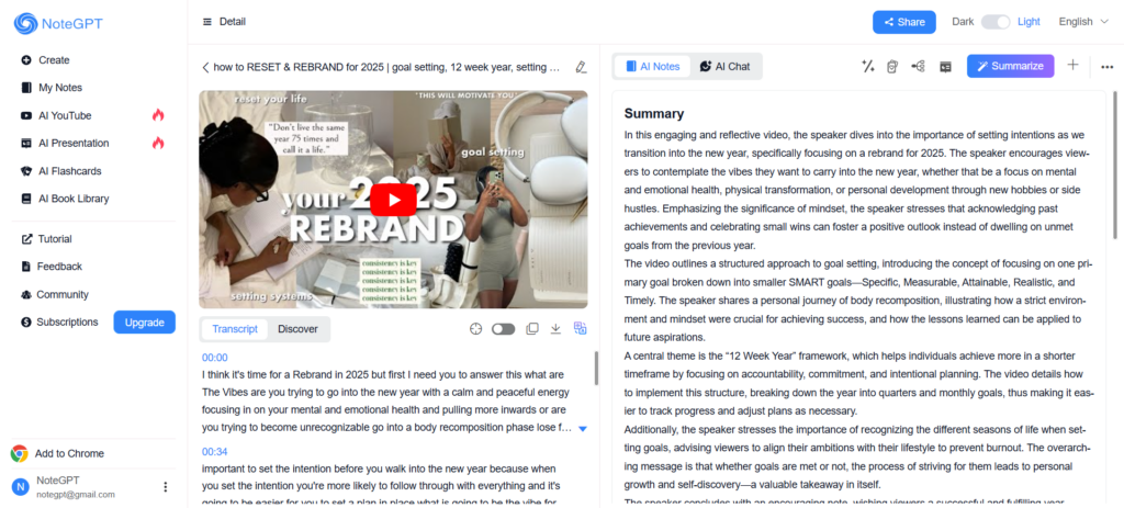 NoteGPT–Best YouTube Summary Tool in 2025