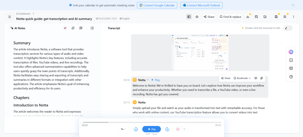 Notta–Real-Time Transcription and Summaries