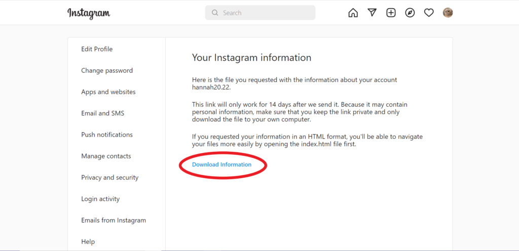 Recover Messages from Instagram Data