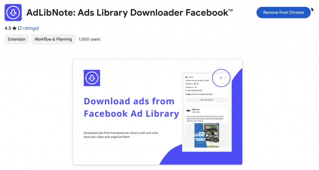 AdLibNote: Ads Library Downloader Facebook