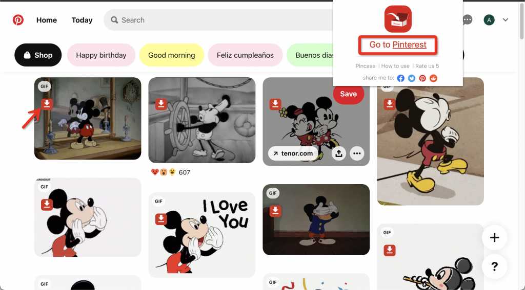 How to download GIF from Pinterest with Chrome extension