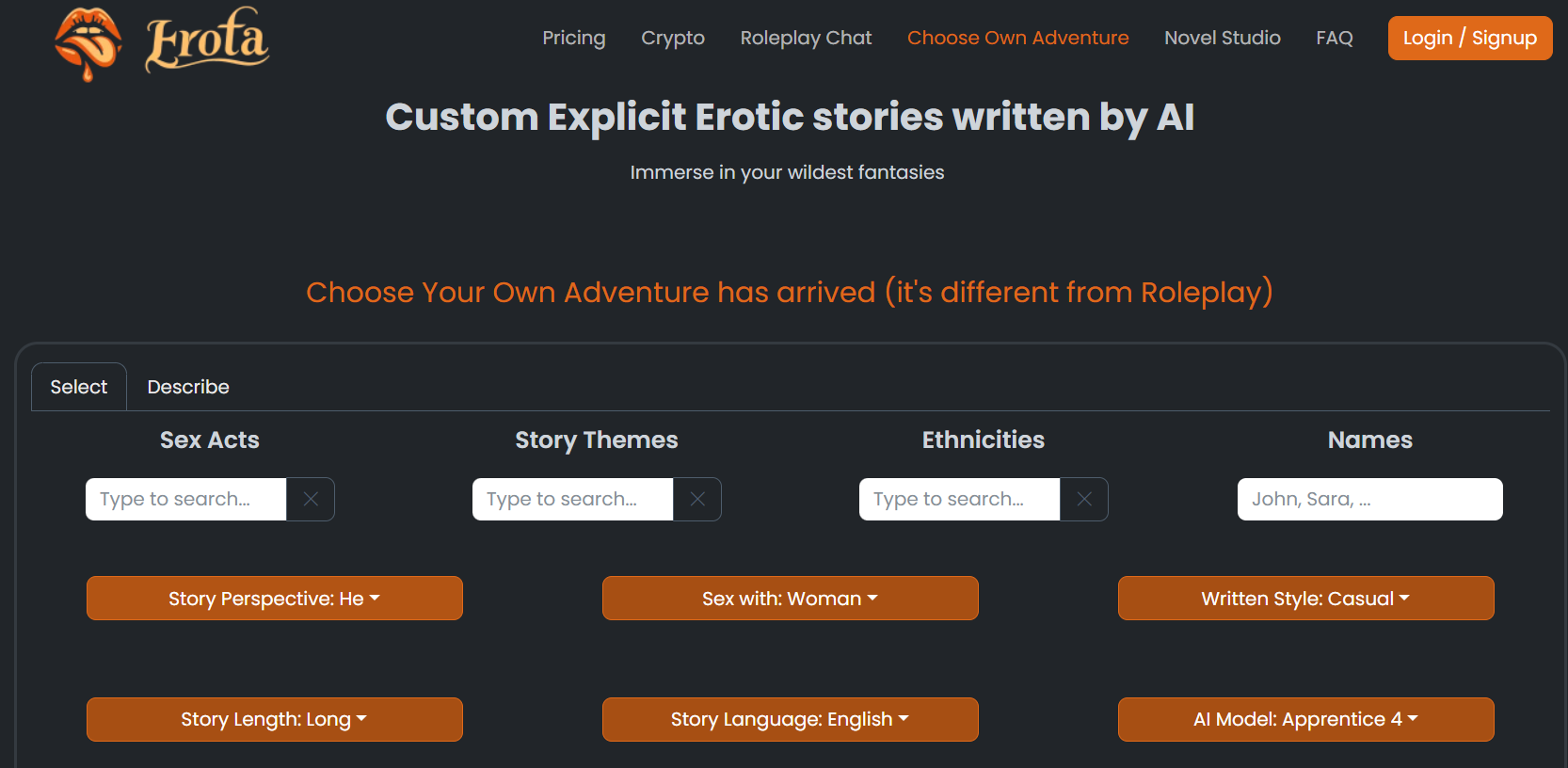 NSFW Story Generator-Erota AI