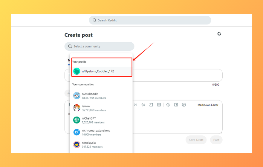 How to Post on Reddit on Desktop? - Step 1: Click Create Post  | Redplus AI