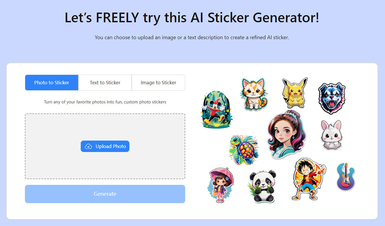 free ai tools-ai sticker generator