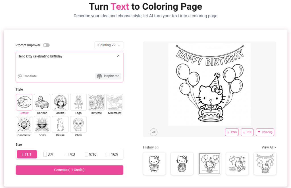Turn text to coloring page