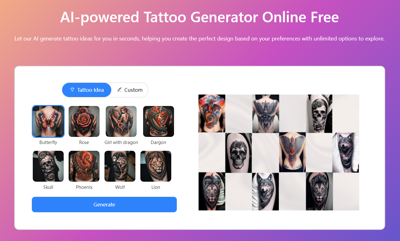 free ai tools-ai tatto generator