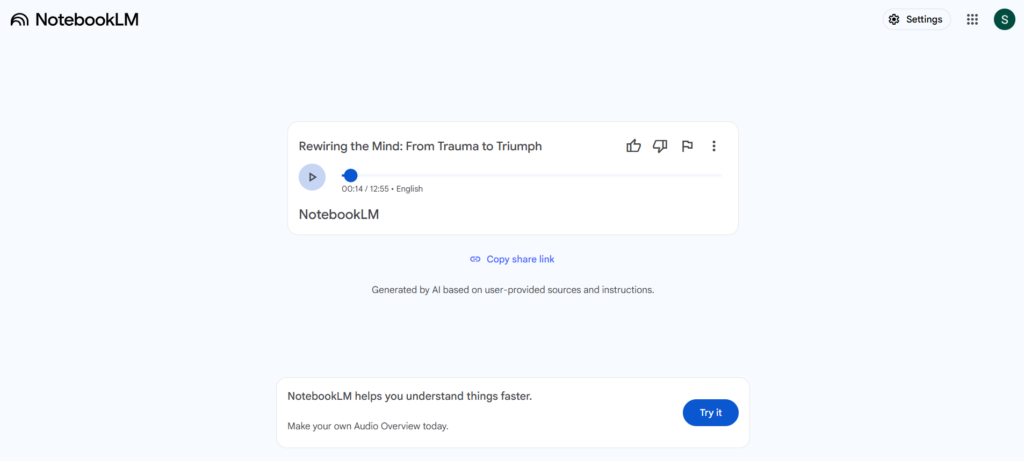 AI audio previews