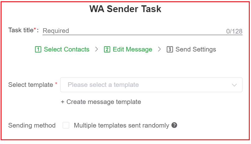 Bulk Messaging Task Setup on WADesk