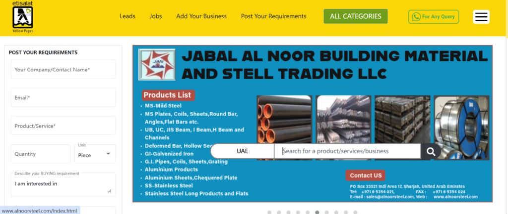 online Yellow Pages platform for the UAE market