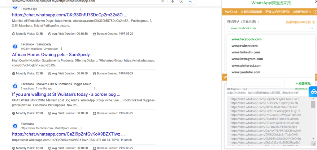 WhatsApp群链接采集