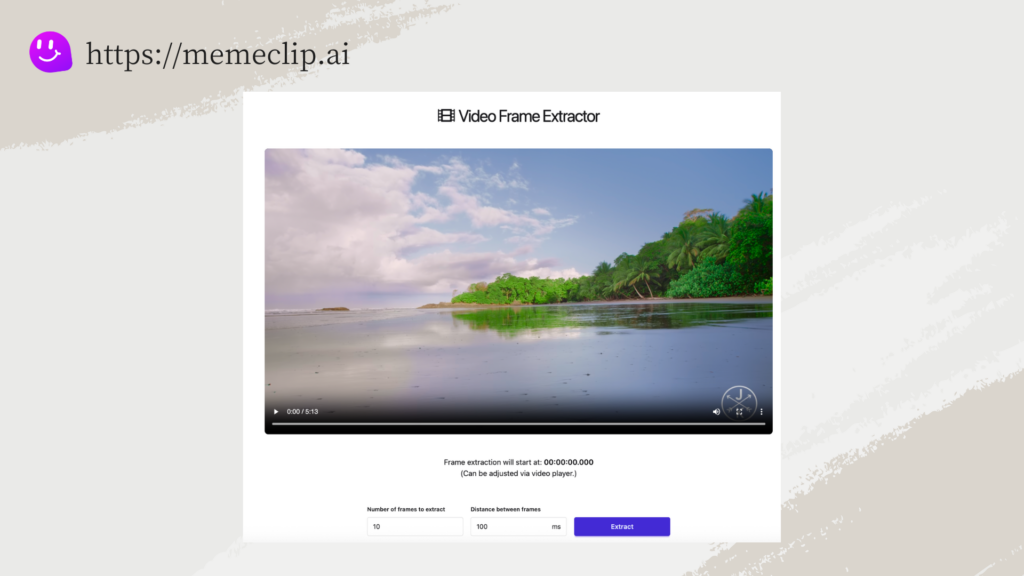 Interface of Frame-Extractor.com