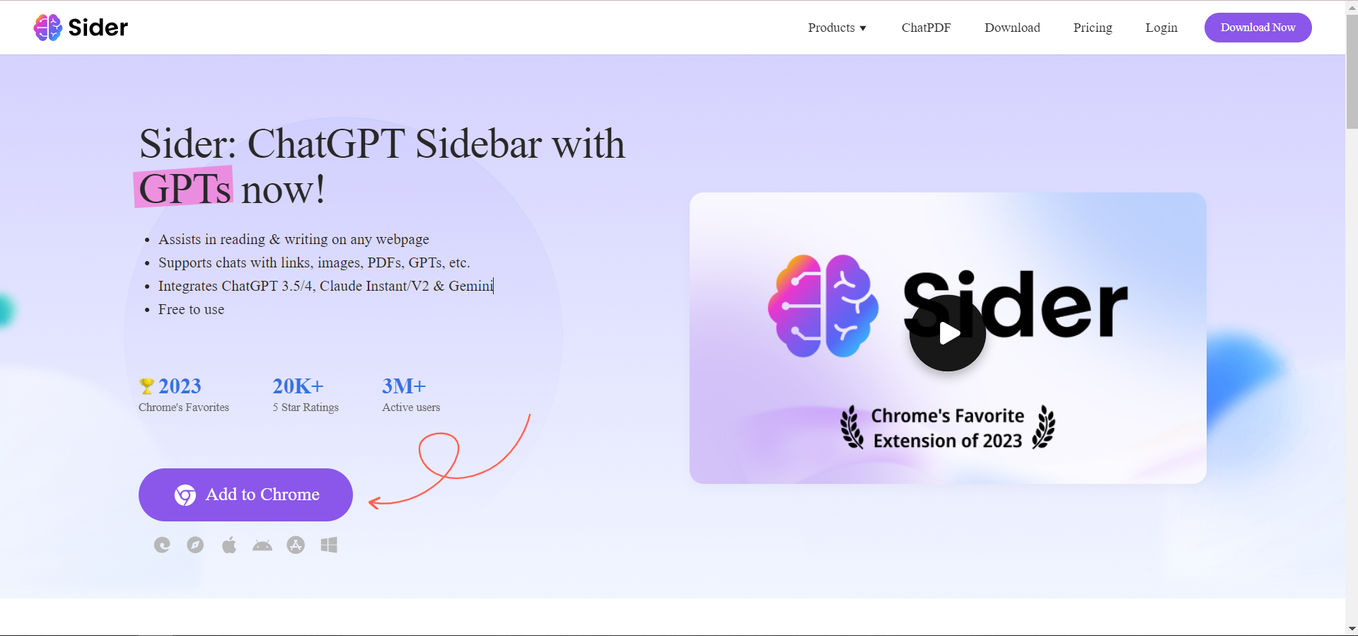 Sider - free sidebar extensions for ChatGPT in 2024