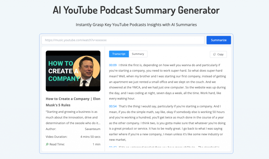 AI YouTube Podcast Summary Generator - NoteGPT