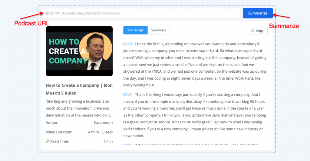 How to Use the YouTube Podcast Summary Generator - NoteGPT