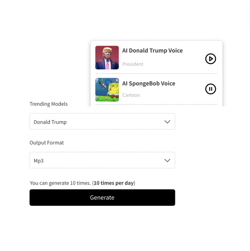 2. Select the AI Voice and Generate