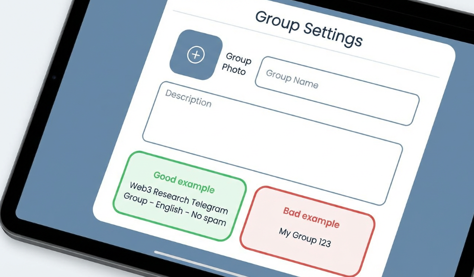 Example of a well-optimized Telegram group name