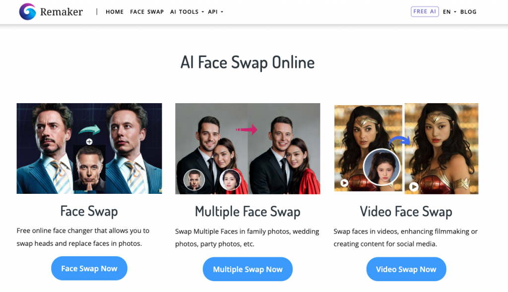 Step 1: Access Remaker AI Face Swap