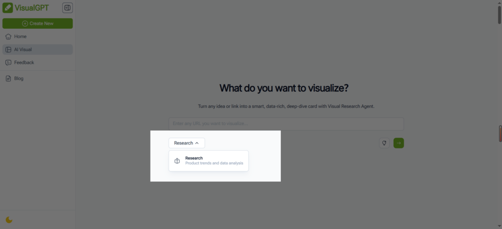 Select "Research" mode