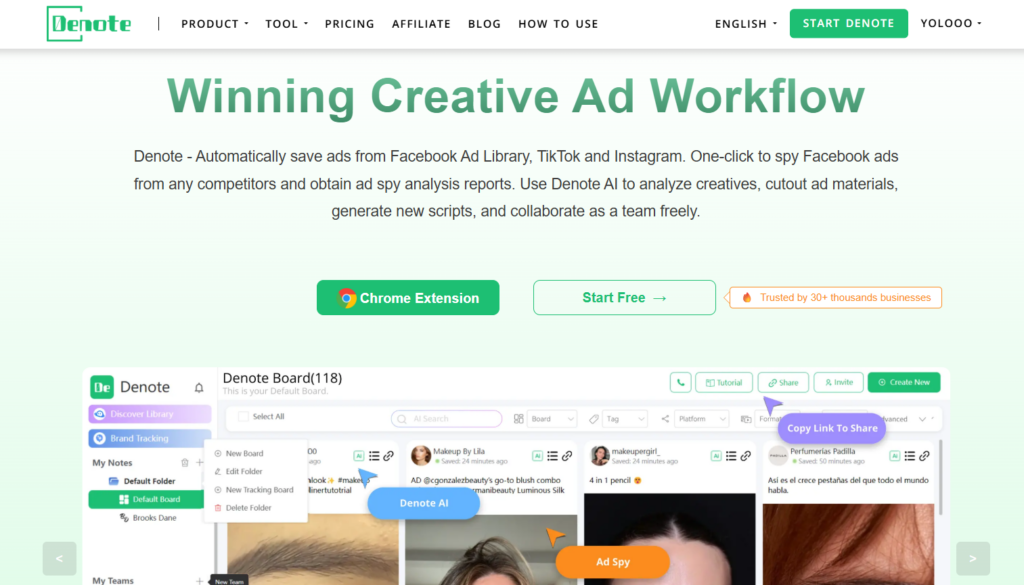 Creative Analysis with Denote