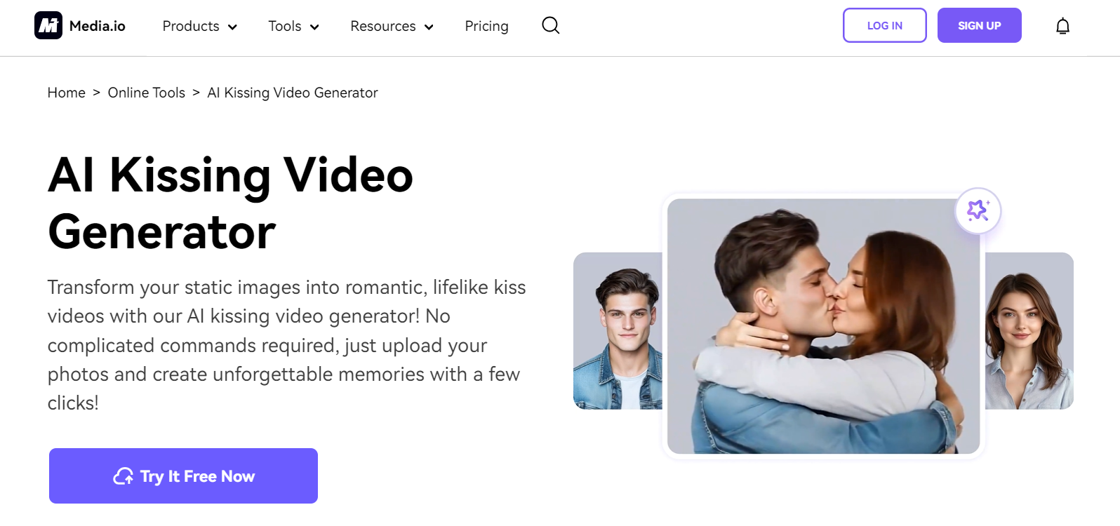 ai kiss video generator free-media ai