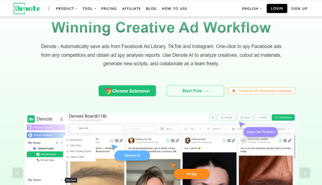 Denote – Best for Ad Creative and Campaign Insights