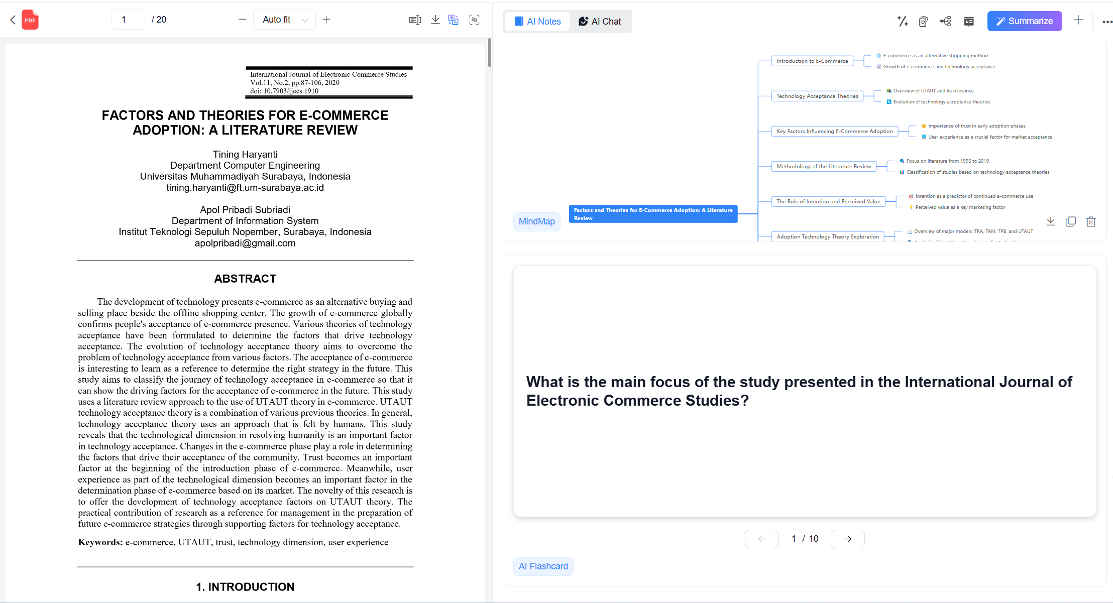 Academic Use Case: Analyze Research Papers with PDF AI Chat