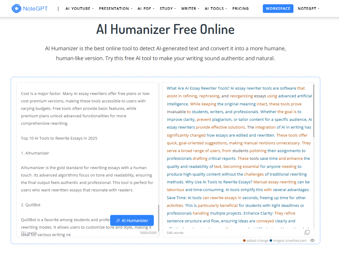  AI Humanizer AI Tools to Rewrite Essays  