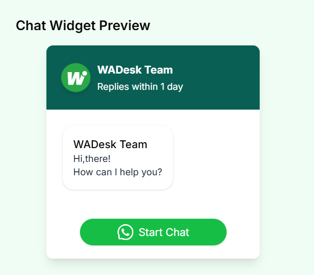 Chat widget preview