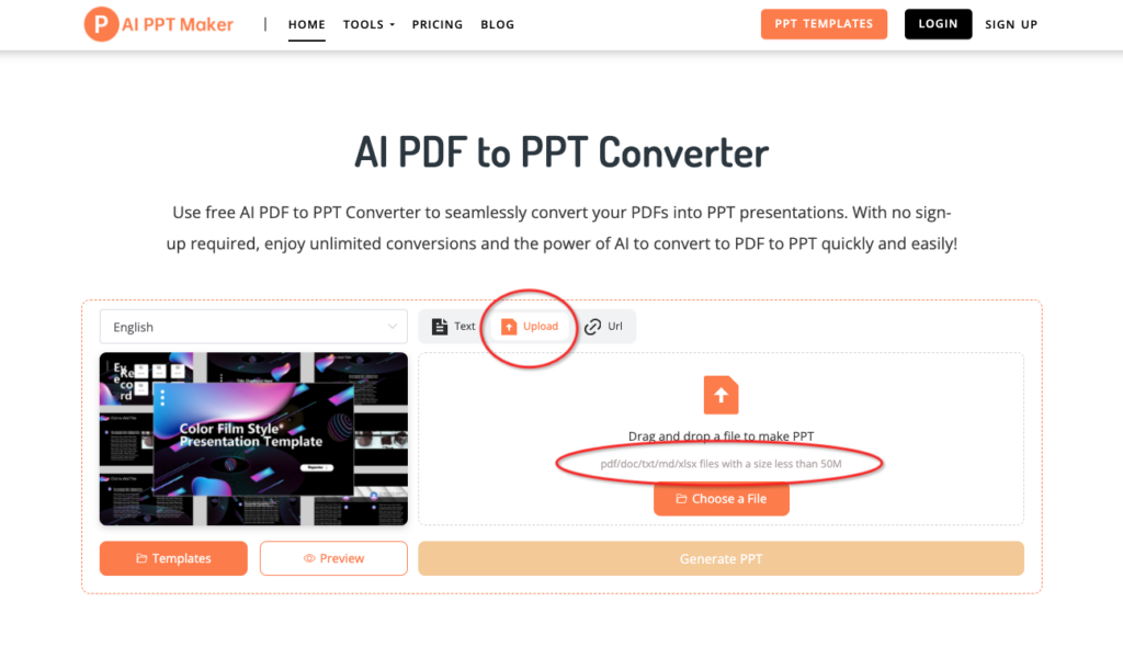 Method 2: Convert PDF to Keynote Using PDF to PPT Maker