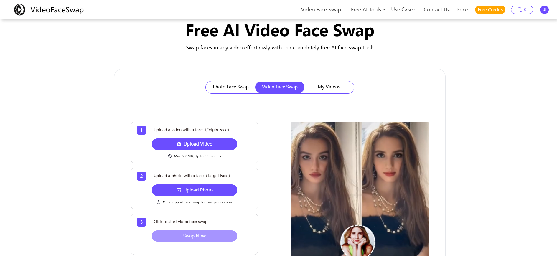 free unlimited video face swap platform-VideoFaceSwap