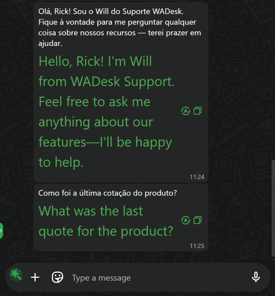 WADesk automatically translation