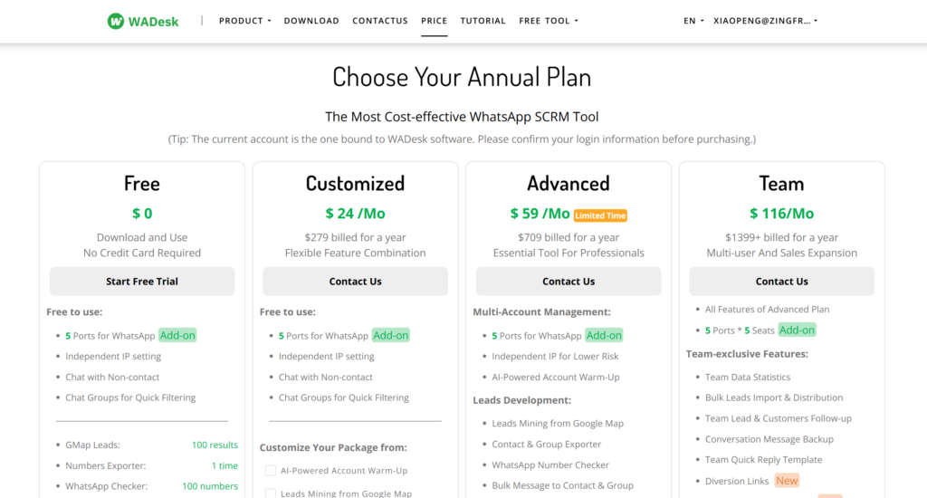 WADesk Pricing
