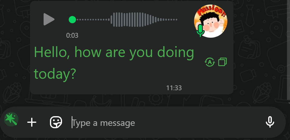 WADesk voice message translation