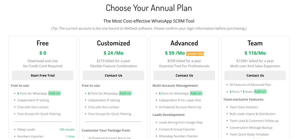 WADesk's Pricing