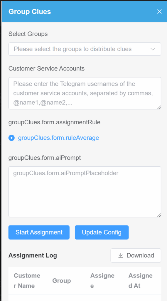 TGDesk Telegram CRM Smart Group Clues Distribution