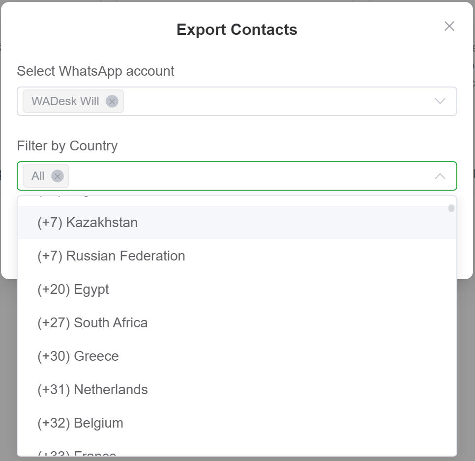 WADesk export contacts