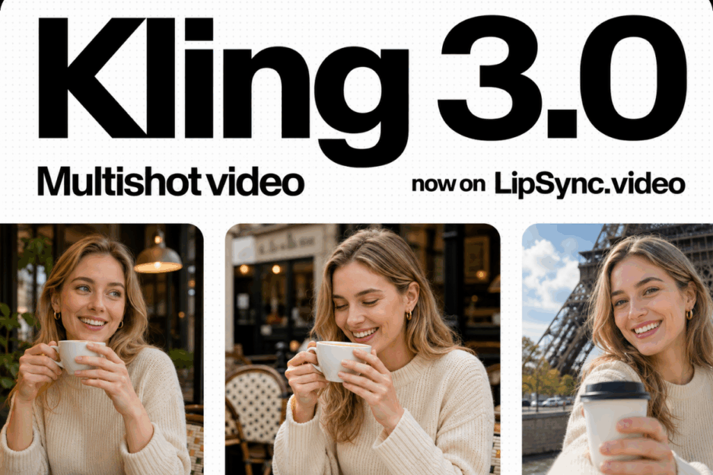 Kling 3.0 multishot video now on lipsync.video