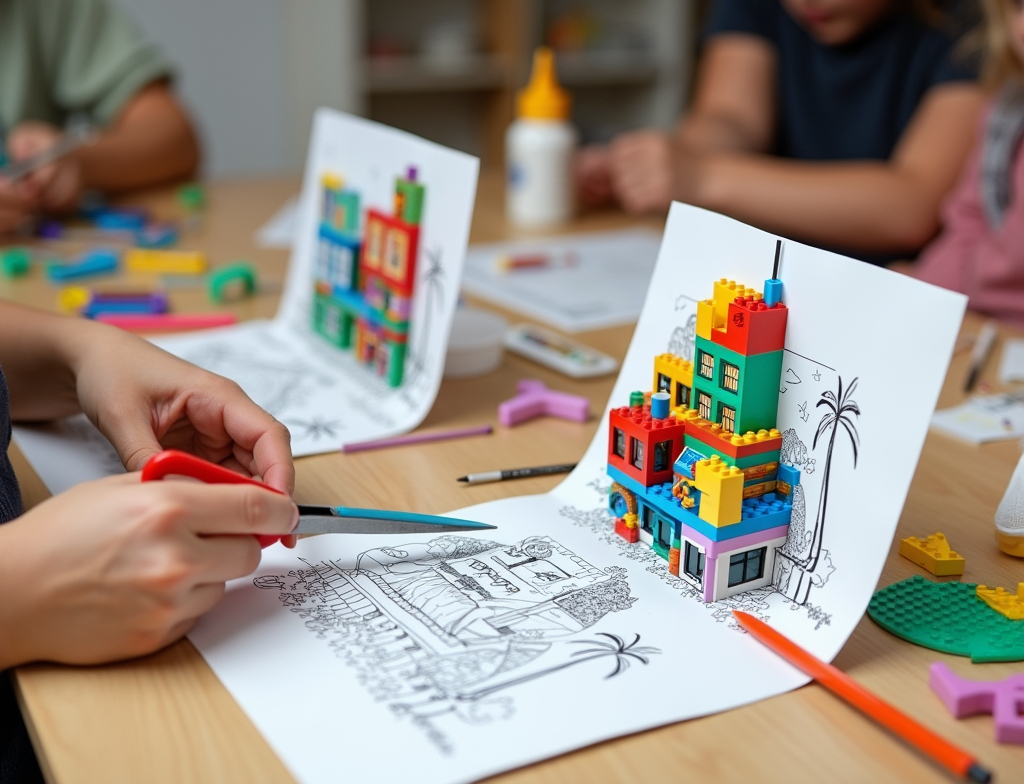 Kids having fun with Lego