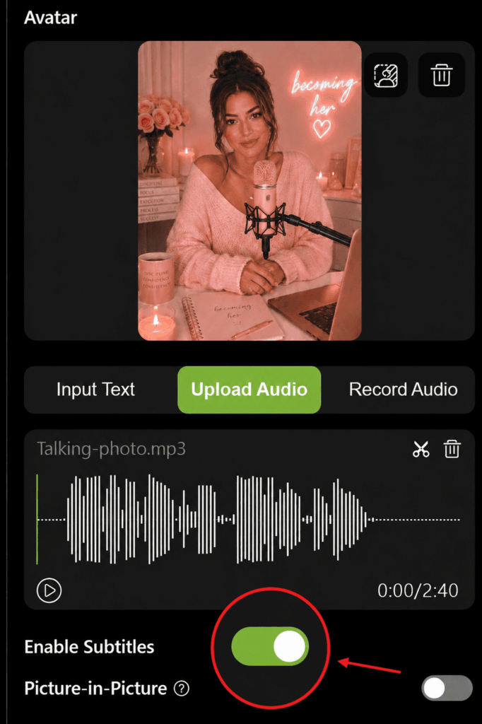 The button to enable picture-in-picture
