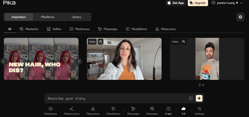 The interface of Pika